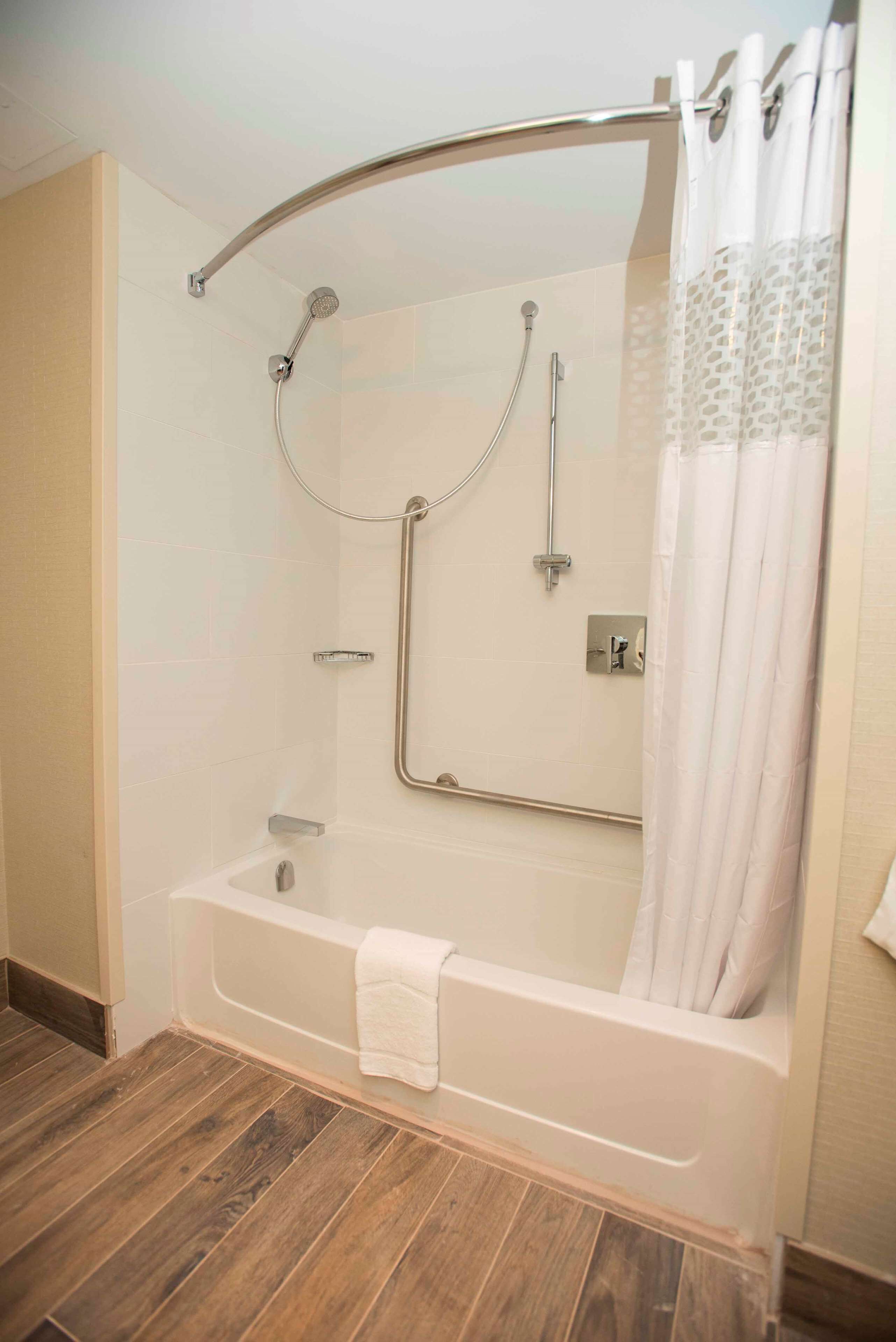 studio, 2 queen beds, non smoking, refrigerator & microwave | bathroom | shower, free toiletries, hair dryer, towels