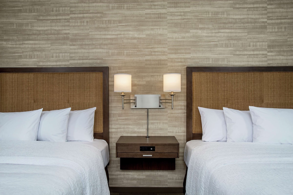 Room, 2 Queen Beds, Non Smoking, Refrigerator | In-room safe, iron/ironing board, free WiFi, bed sheets