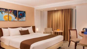 In-room safe, desk, laptop workspace, soundproofing