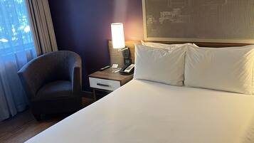 Hypo-allergenic bedding, down comforters, in-room safe