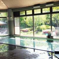 Una piscina techada, una piscina al aire libre