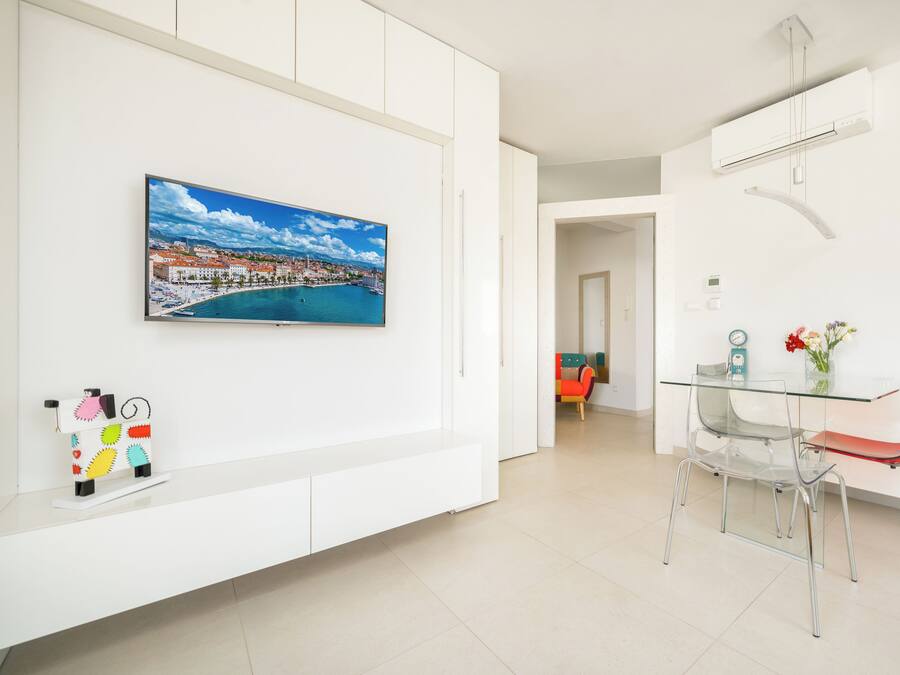 Apartment, 1 Bedroom, Mountain View | Living area | LCD TV, heated floors