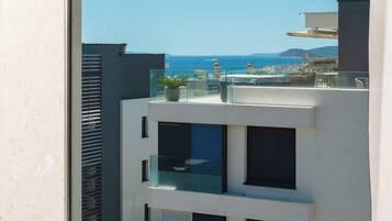 Apartment, 1 Bedroom, Mountain View | Living area | LCD TV, heated floors