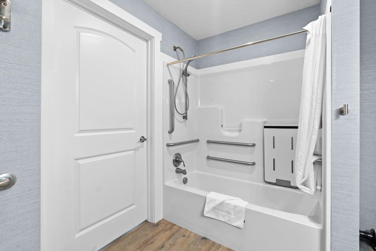 free toiletries, hair dryer, towels, soap