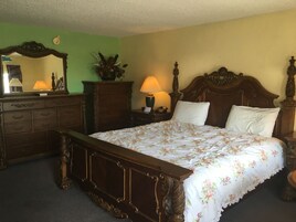 Desk, blackout drapes, iron/ironing board, free WiFi