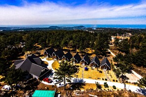 Aerial view - Browncabin Pension (Jeju City)