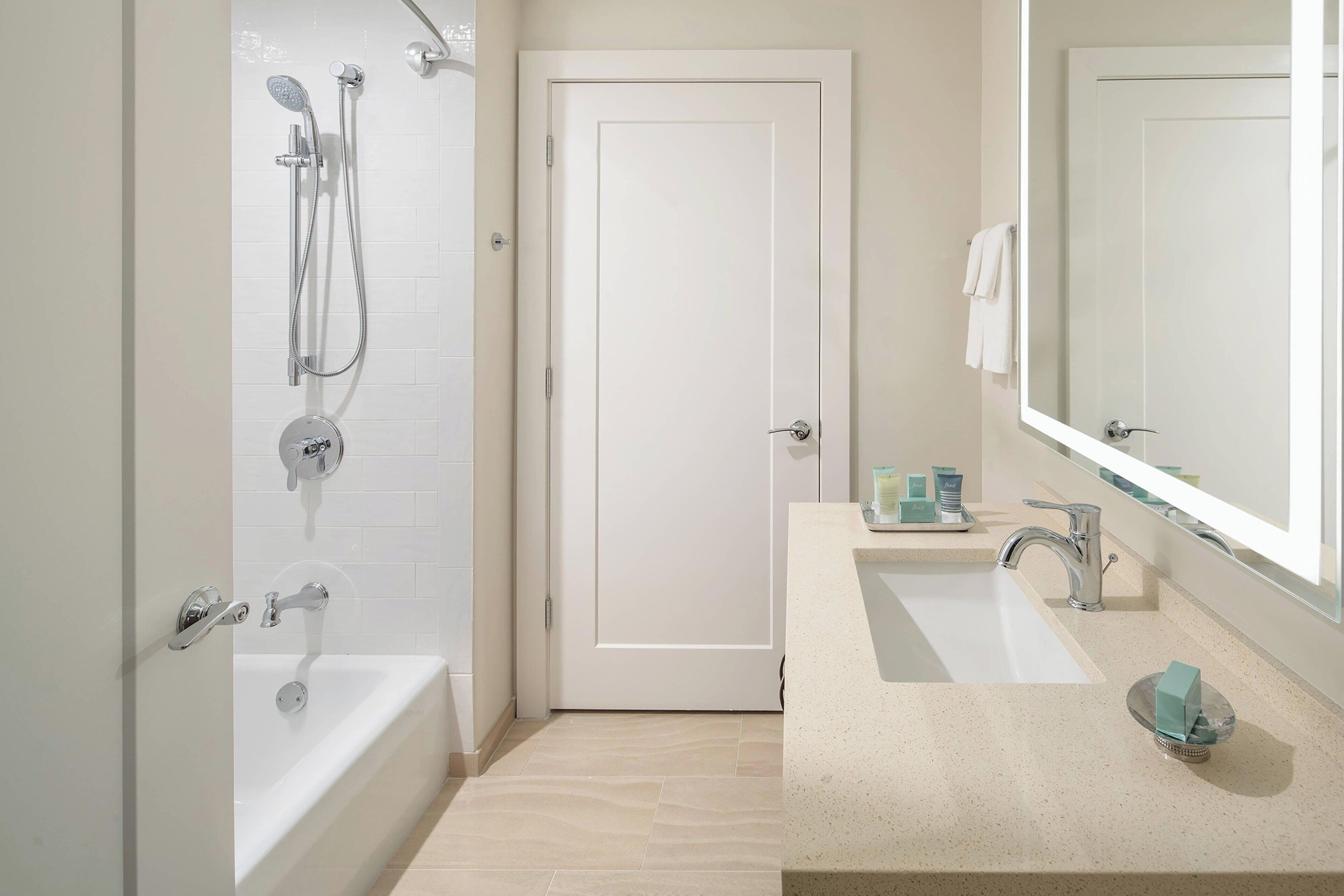 rainfall showerhead, free toiletries, hair dryer, bathrobes