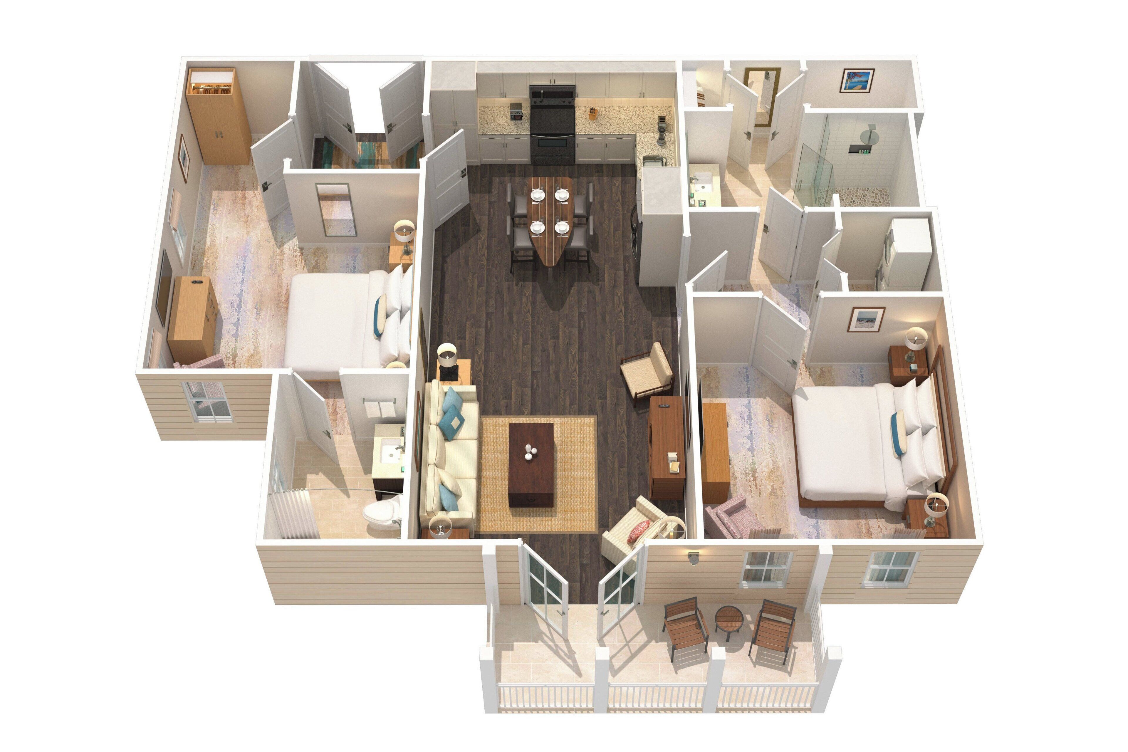 villa, 2 bedrooms, marina view | egyptian cotton sheets, premium bedding, in-room safe