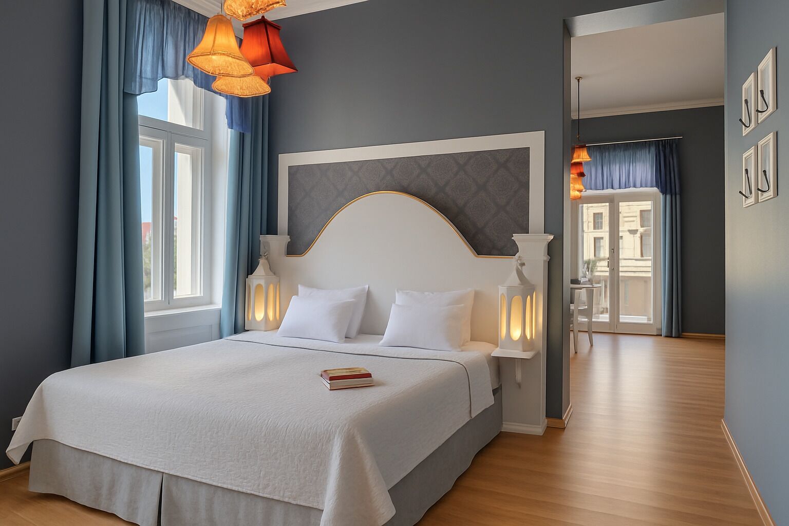 Peralatan tempat tidur hipoalergenik, langsir/tirai gelap terus 