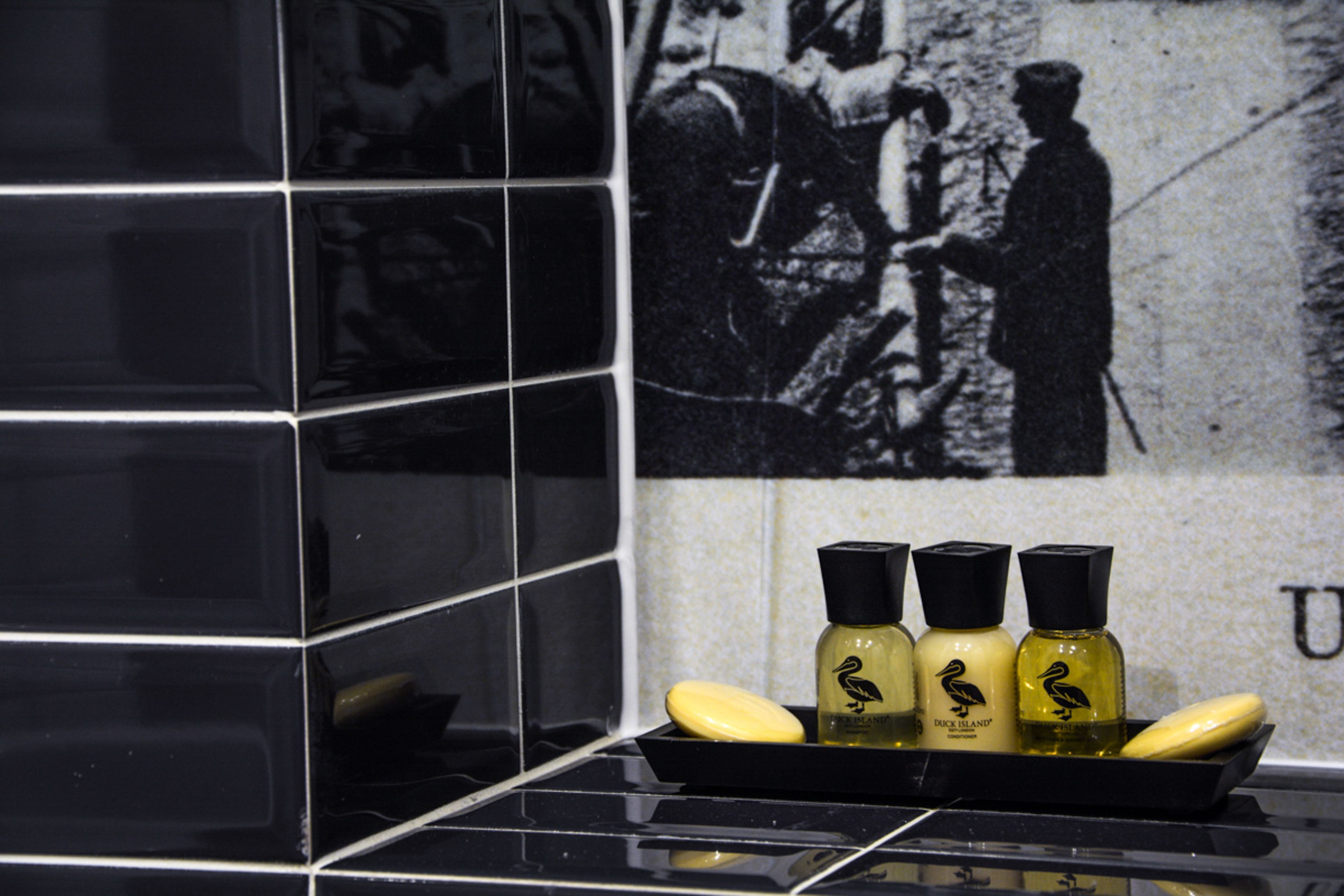 free toiletries, hair dryer, towels