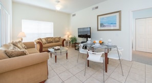 Classic Townhome, 4 Bedrooms | Living room | Flat-screen TV - Villas at Seven Dwarf by FunQuest (Kissimmee)