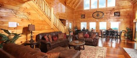 Cabin, Multiple Bedrooms | Living area | Fireplace, DVD player