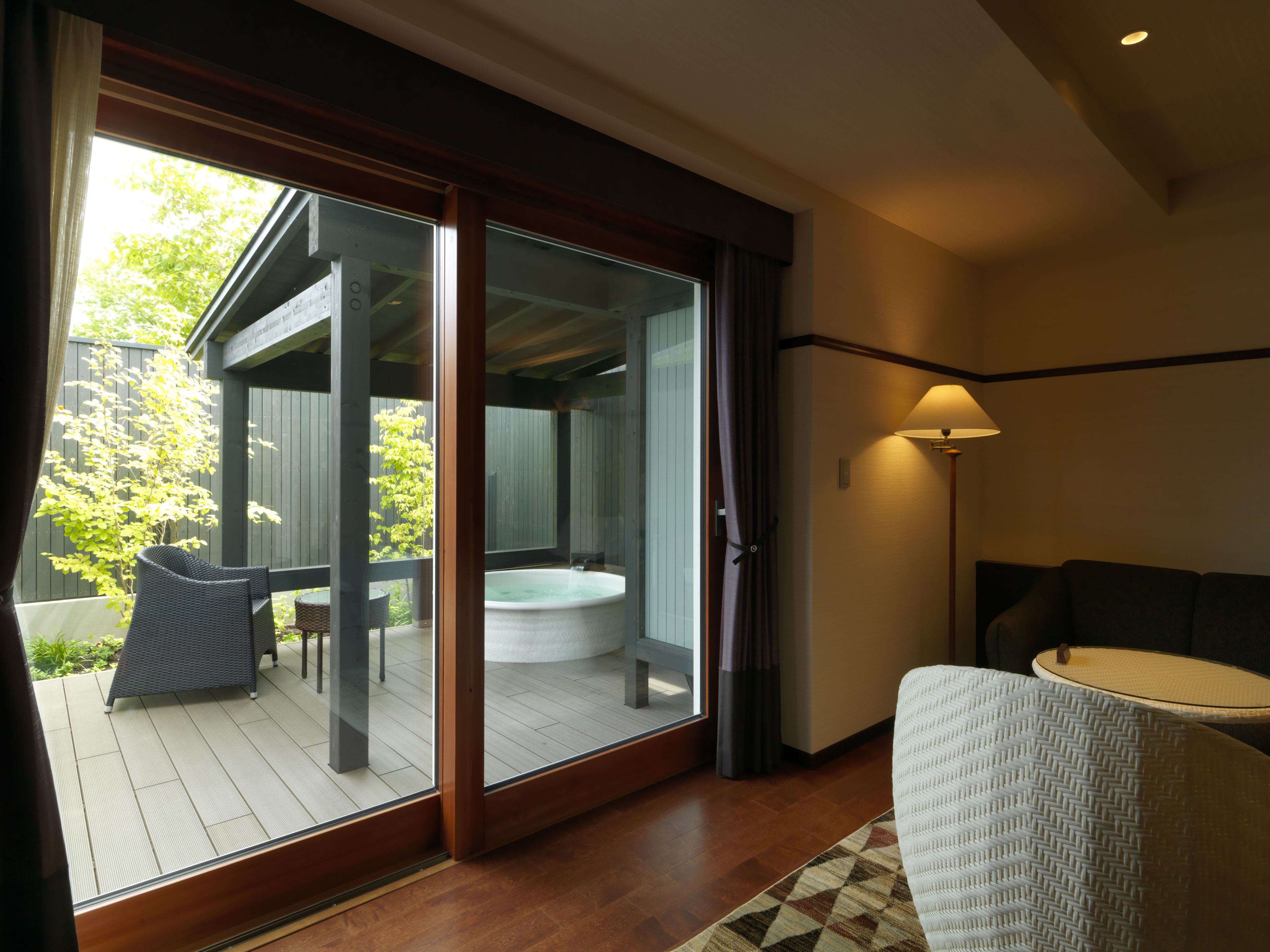 Twin Room with Open-air Bath, Non Smoking | In-room safe, desk, free WiFi, bed sheets