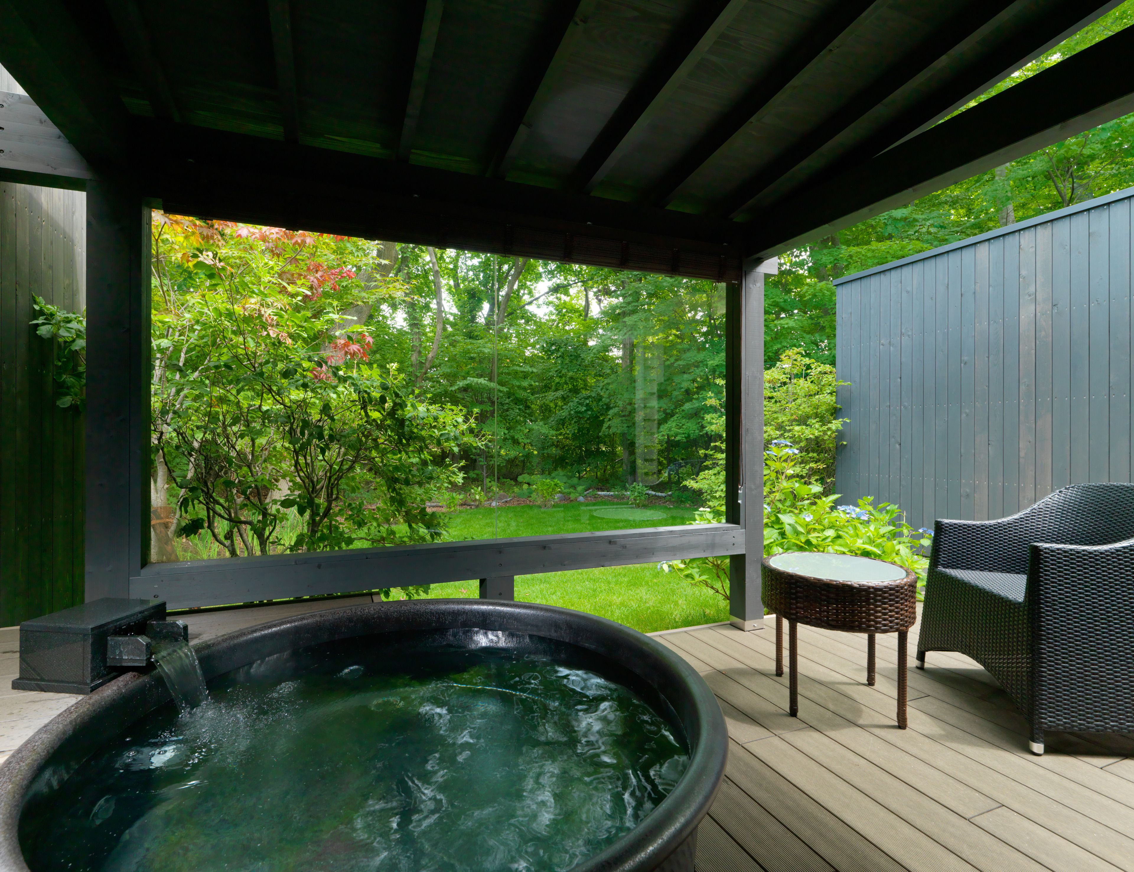 twin room with open-air bath, non smoking | bathroom | free toiletries, hair dryer, slippers, electronic bidet