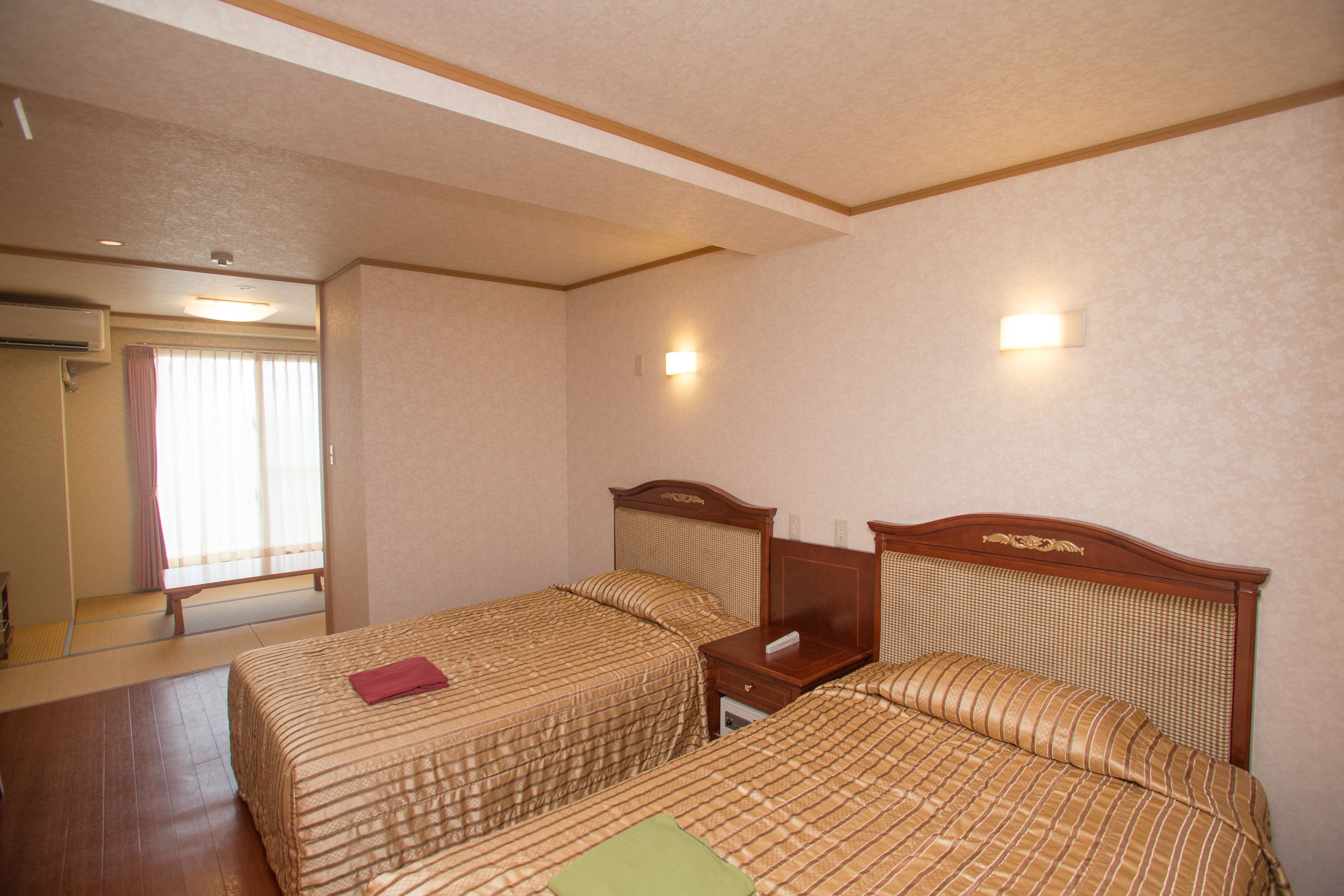 japanese & western room, garden view | in-room safe, desk, free wifi, bed sheets