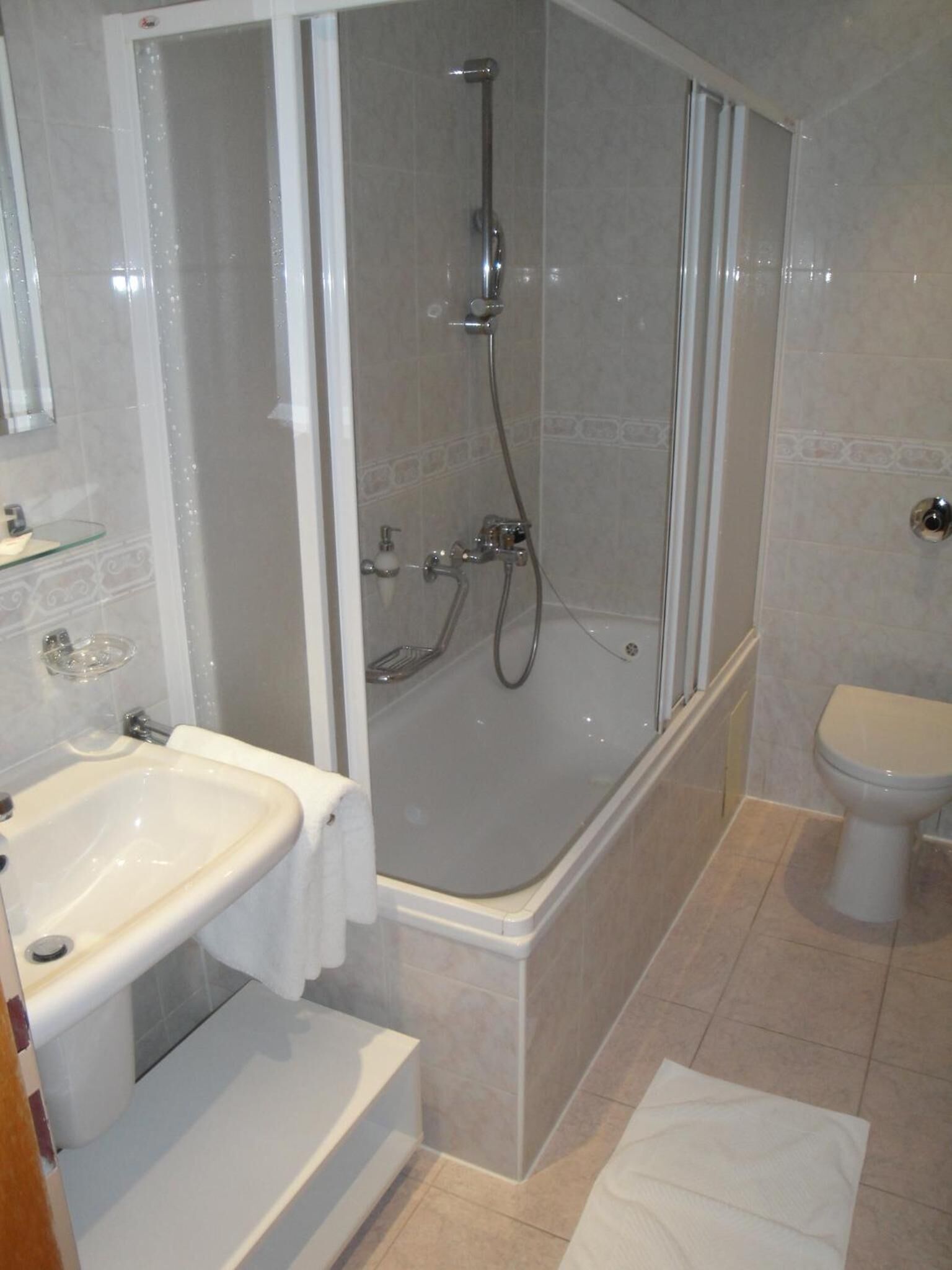 free toiletries, hair dryer, towels