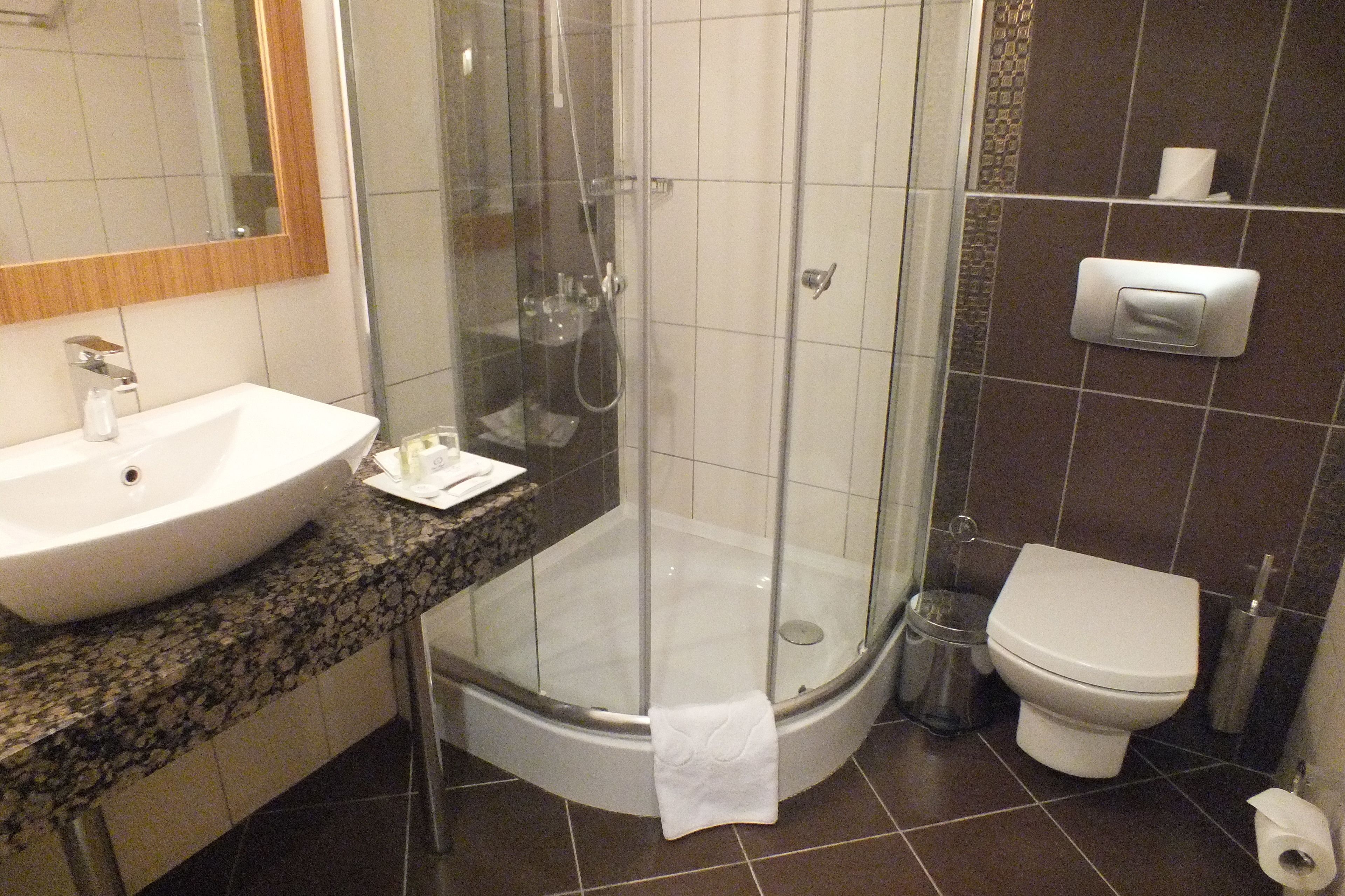 shower, free toiletries, hair dryer, bathrobes