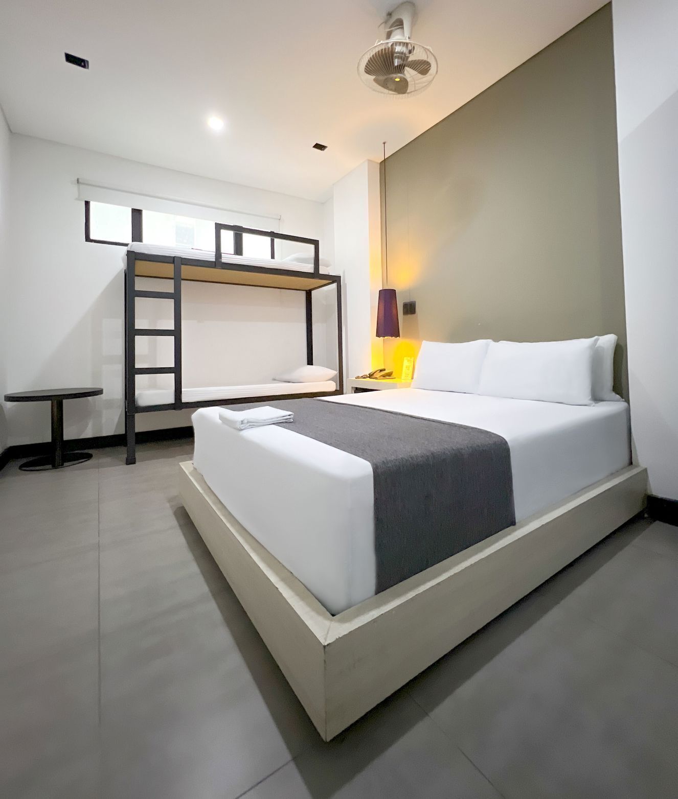 Desk, free WiFi, bed sheets
