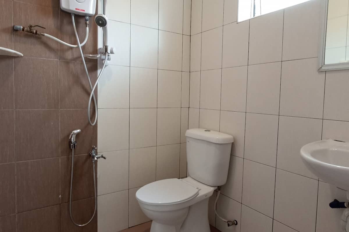 shower, free toiletries, hair dryer, slippers