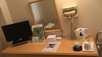 Desk, free WiFi, bed sheets