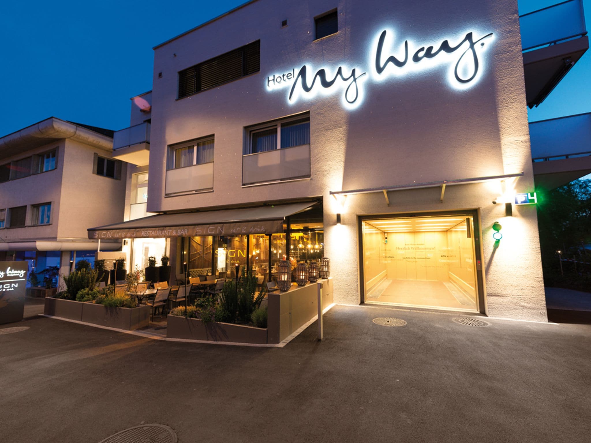 Front of property – evening/night