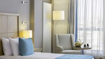 Premium bedding, free minibar, in-room safe, desk