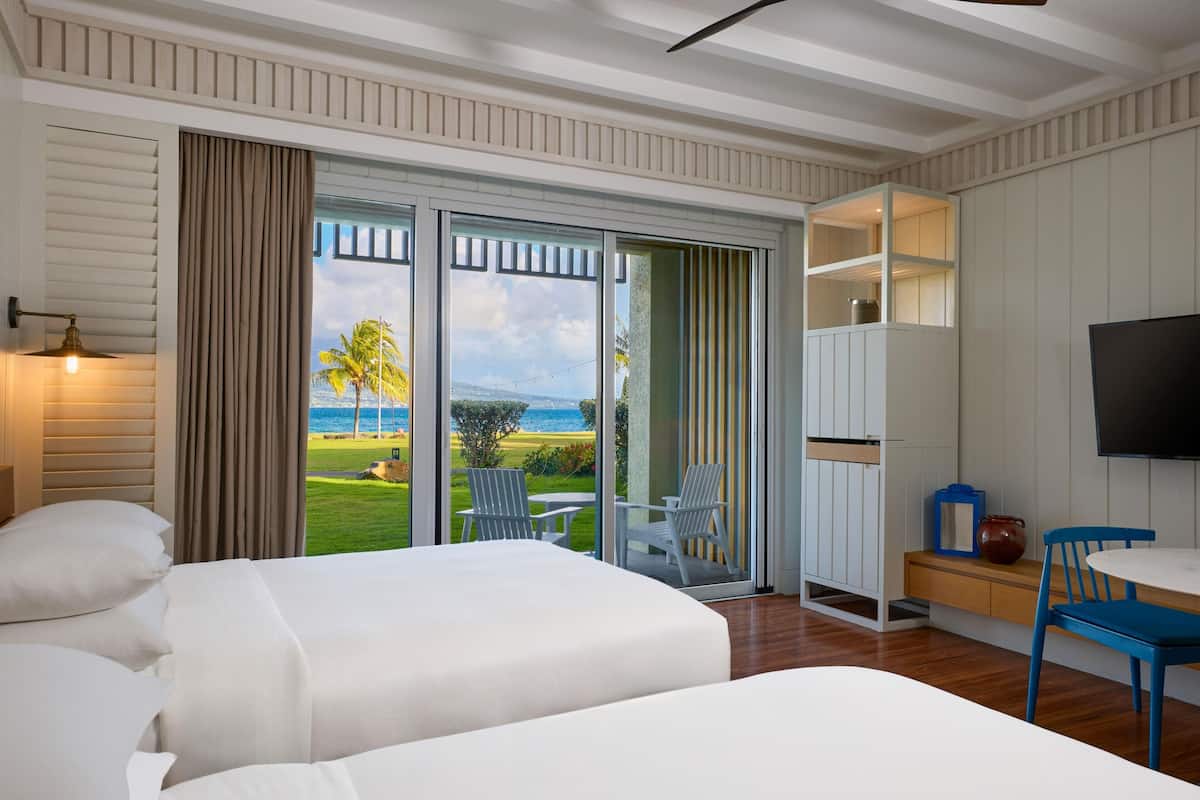 Room, 2 Queen Beds, Ocean View | Premium bedding, minibar, in-room safe, desk
