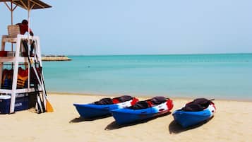 Private beach, kayaking