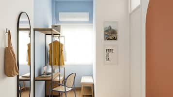 Apartamento básico | Ferros/tábuas de passar roupa, Wi-Fi de cortesia, roupa de cama