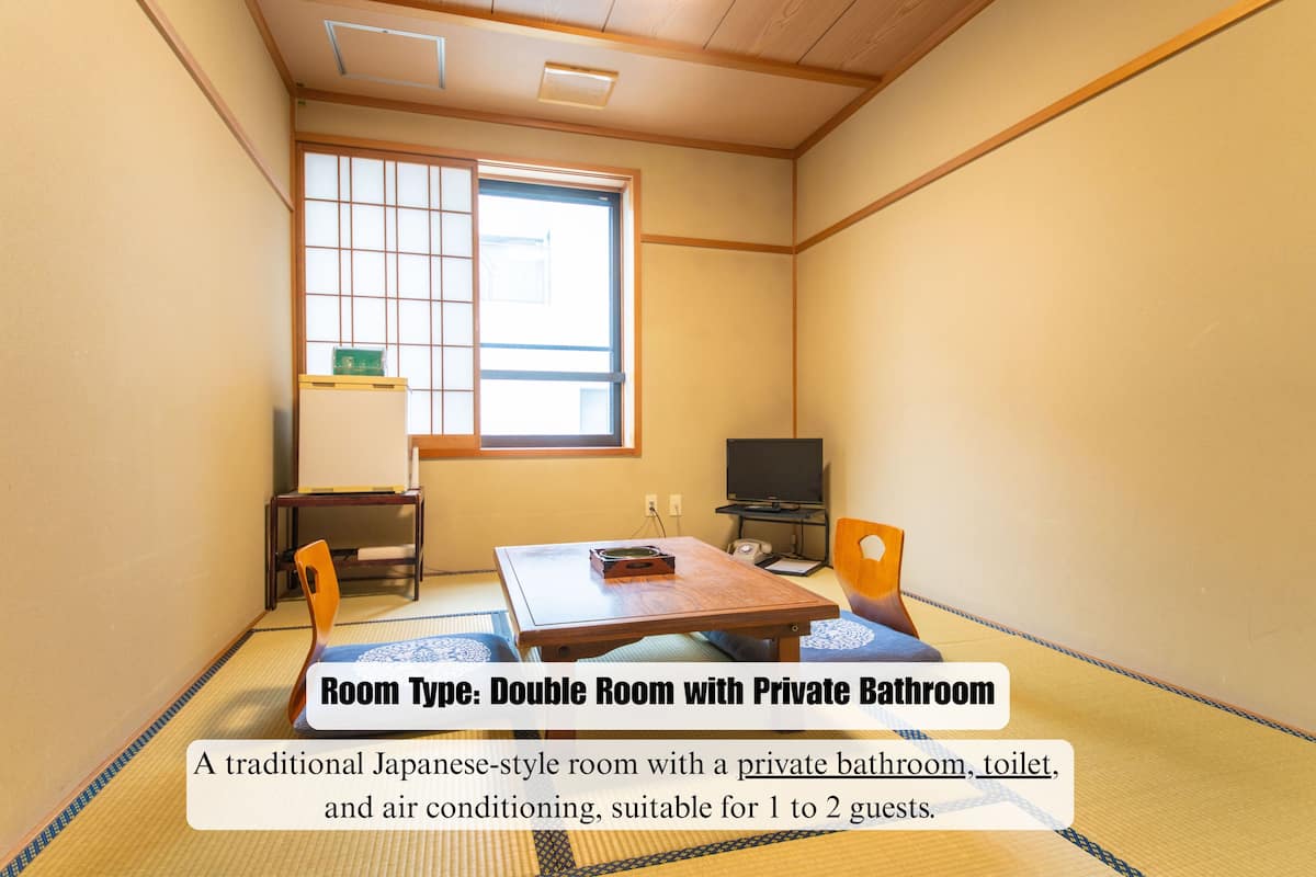Japanese Room 6 Tatami mats | In-room safe, desk, iron/ironing board (on request), WiFi (free)