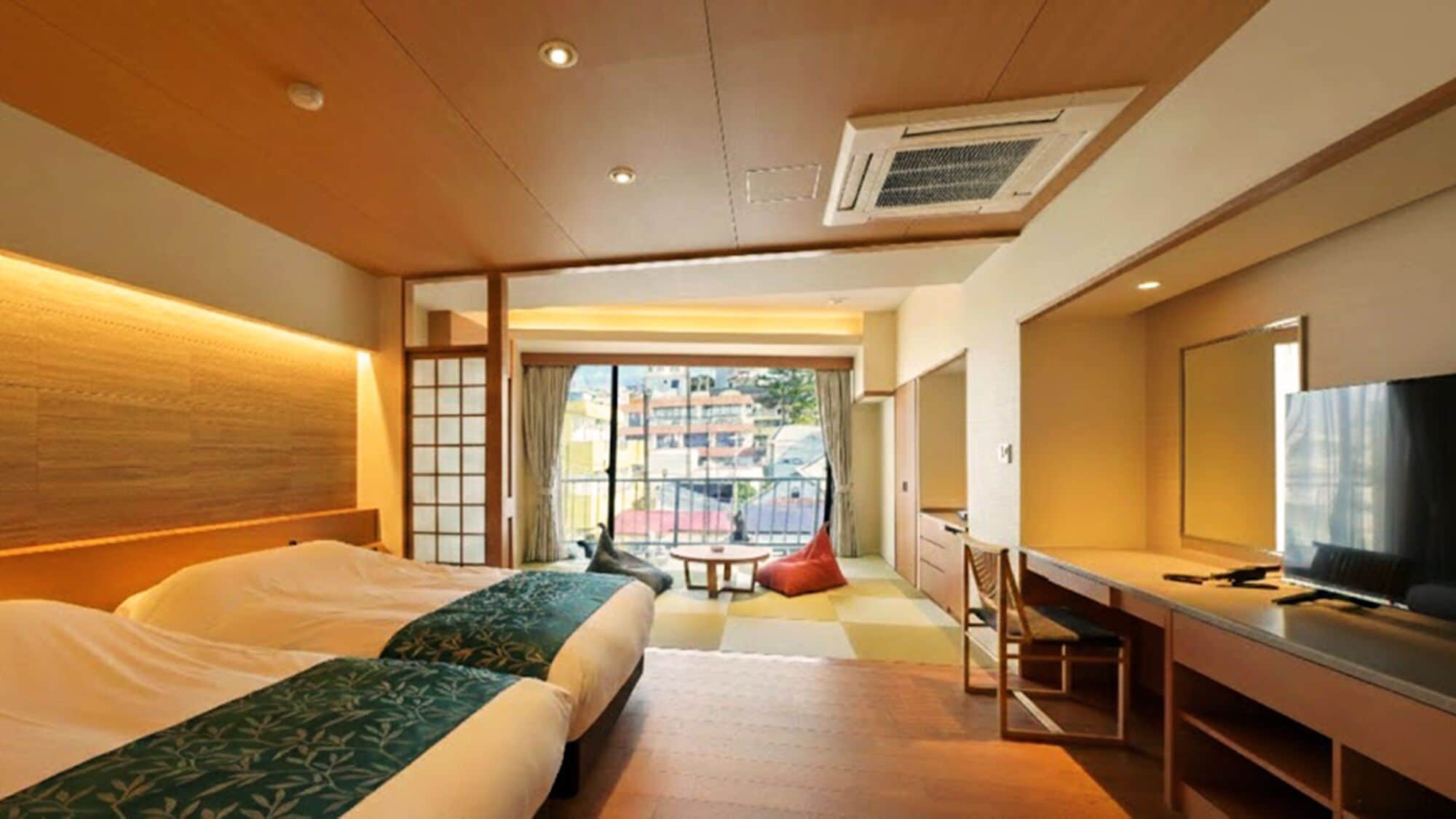 舒适客房, 多张床, 无烟房 (Japanese-Western-Style) | 客房内保险箱、免费 WiFi、床单