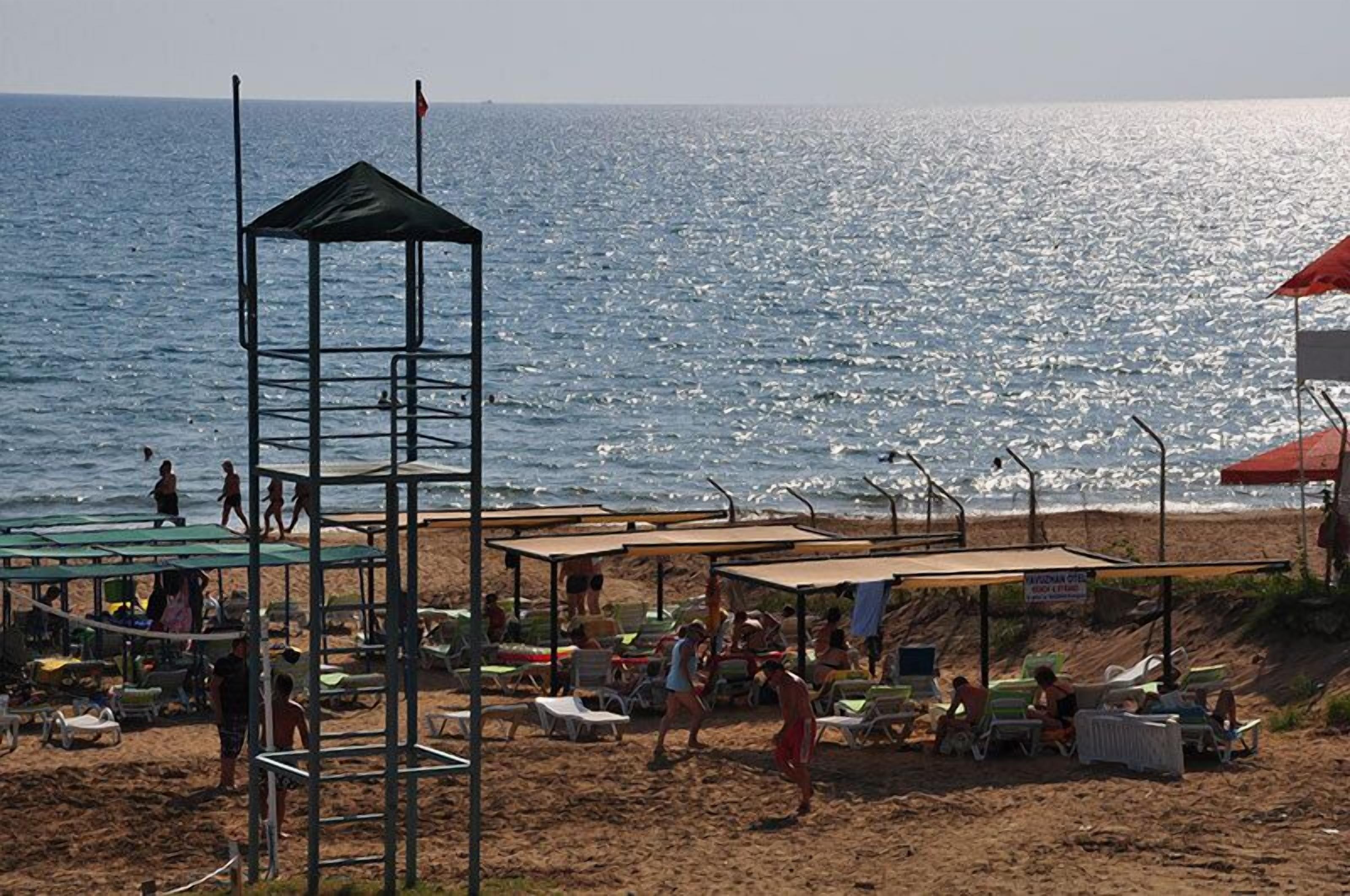 free beach cabanas, beach umbrellas, beach volleyball