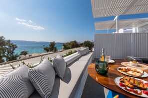 Superior Suite, 1 Double Bed, Hot Tub, Sea View | Terrace/patio - Santana Beach (Naxos)