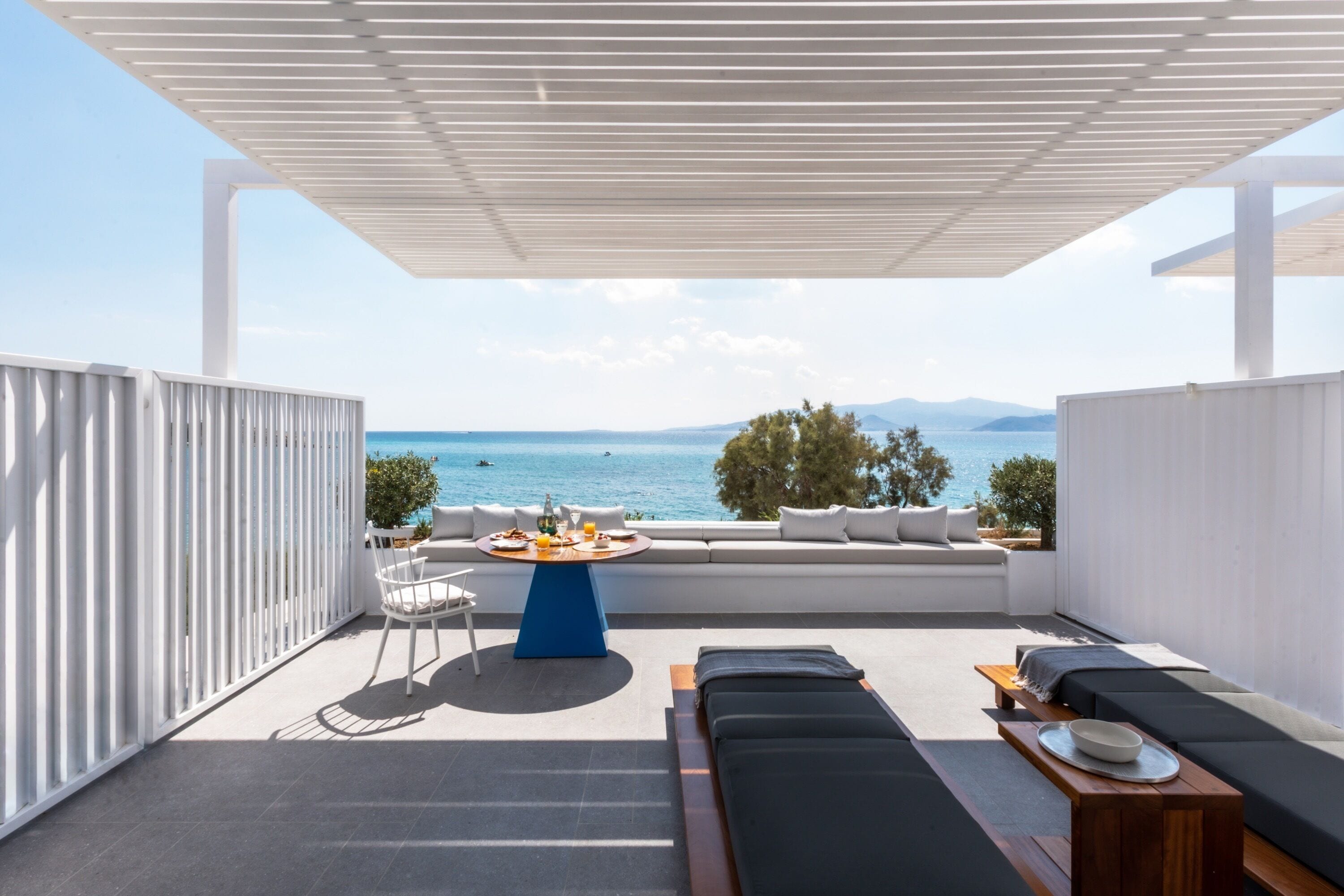 superior suite, 1 double bed, hot tub, sea view | balcony