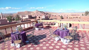 Breakfast, lunch, dinner served; Moroccan cuisine, al fresco dining  - Kasbah Valentine (Aït Benhaddou)