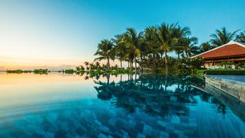 3 outdoor pools, open 6:00 AM to 6:00 PM, pool umbrellas, sun loungers