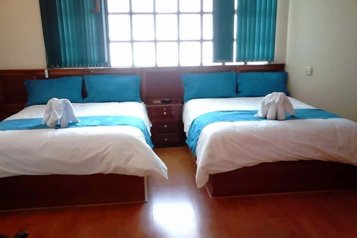 Desk, free WiFi, bed sheets