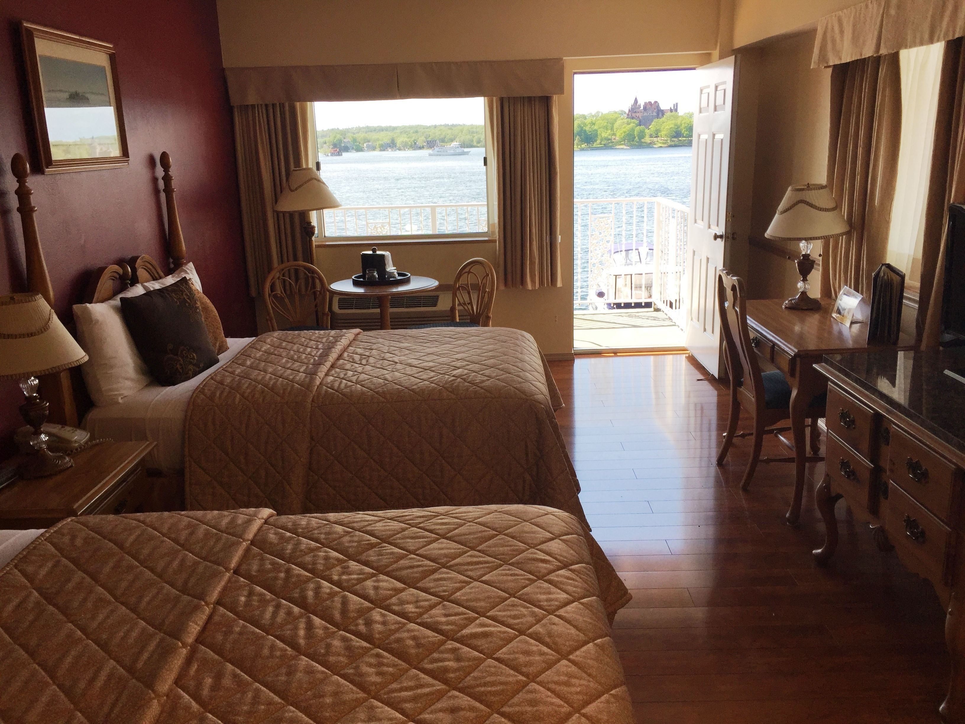 Panoramic Room, 2 Double Beds, Balcony, St. Lawrence River View | Iron/ironing board, free WiFi, bed sheets
