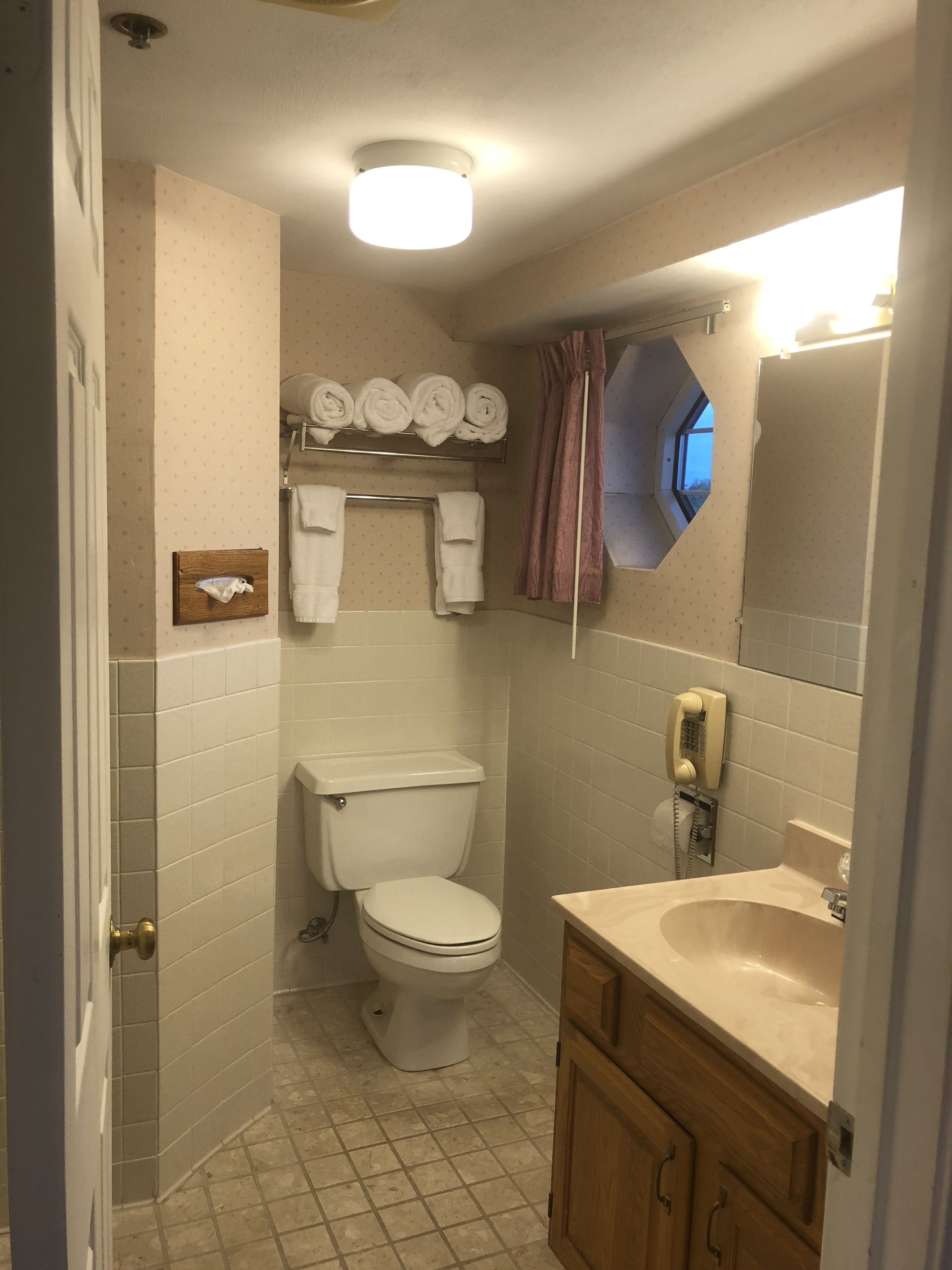 free toiletries, hair dryer, towels