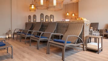 Relax in comfort with plush lounge chairs and a warm ambiance.