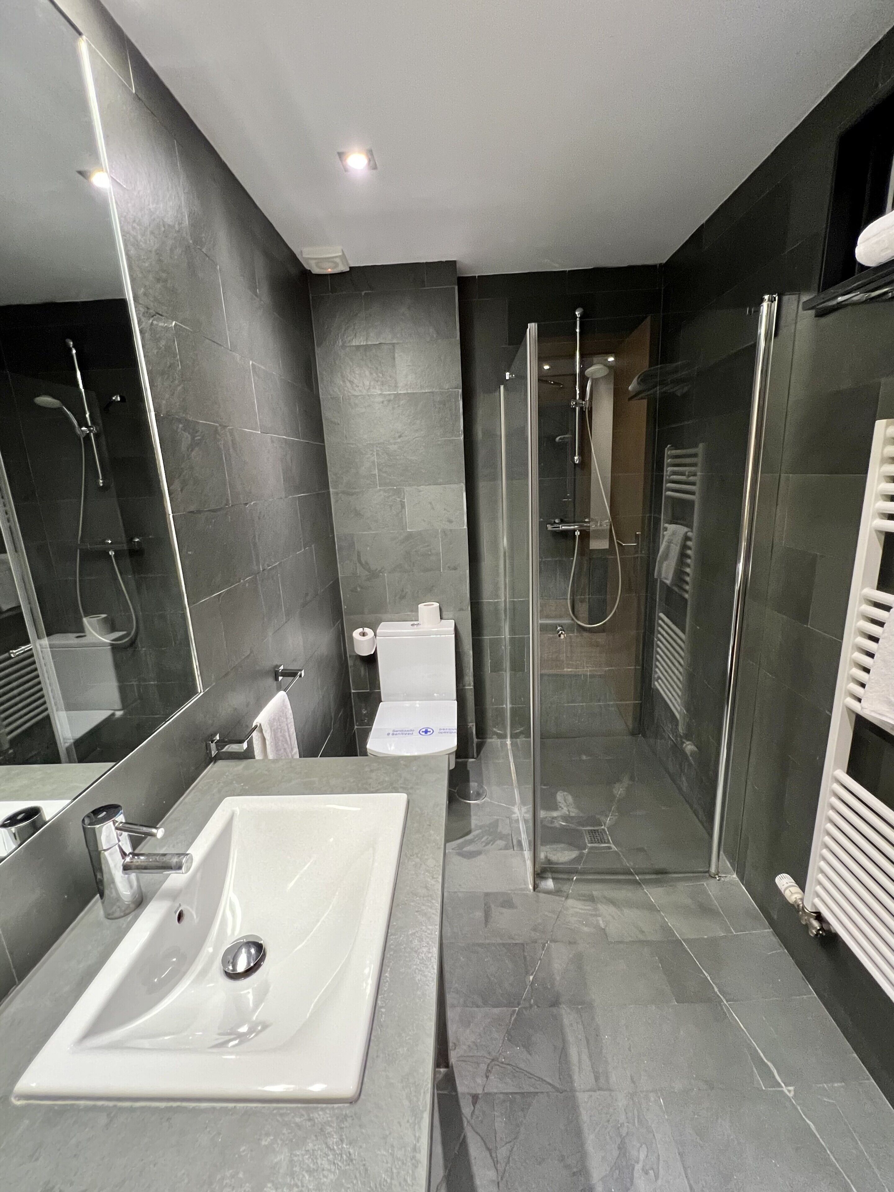 standard single room | bathroom | free toiletries, hair dryer, bidet, towels