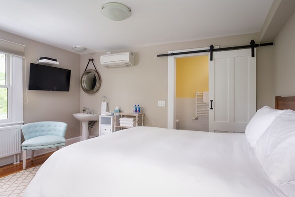 Double Room, 1 Queen Bed, Private Bathroom, Lake View | 1 bedroom, iron/ironing board, free WiFi, bed sheets