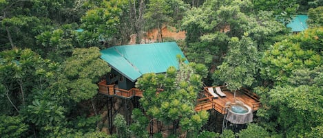 Jungle Treehouse | Literie de qualité, couette en duvet, décor unique, bureau