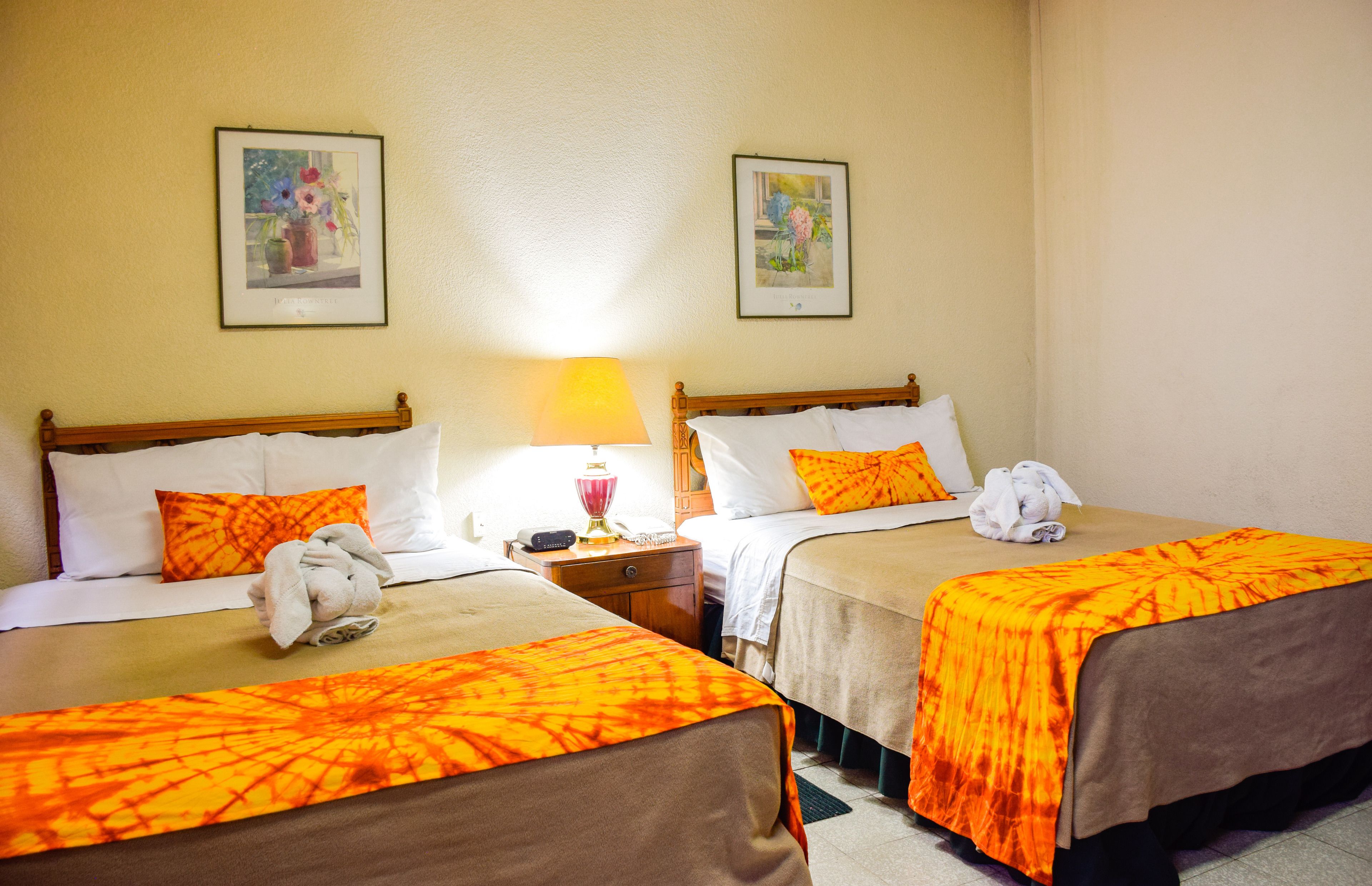 standard double room, 2 double beds | 1 bedroom, desk, laptop workspace, iron/ironing board