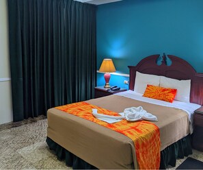 1 bedroom, desk, laptop workspace, iron/ironing board