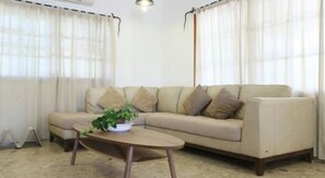 Villa, 4 Bedrooms, Jetted Tub, Sea View | Living area | Flat-screen TV - Dlilah's Villa Cabins (Hof HaCarmel)
