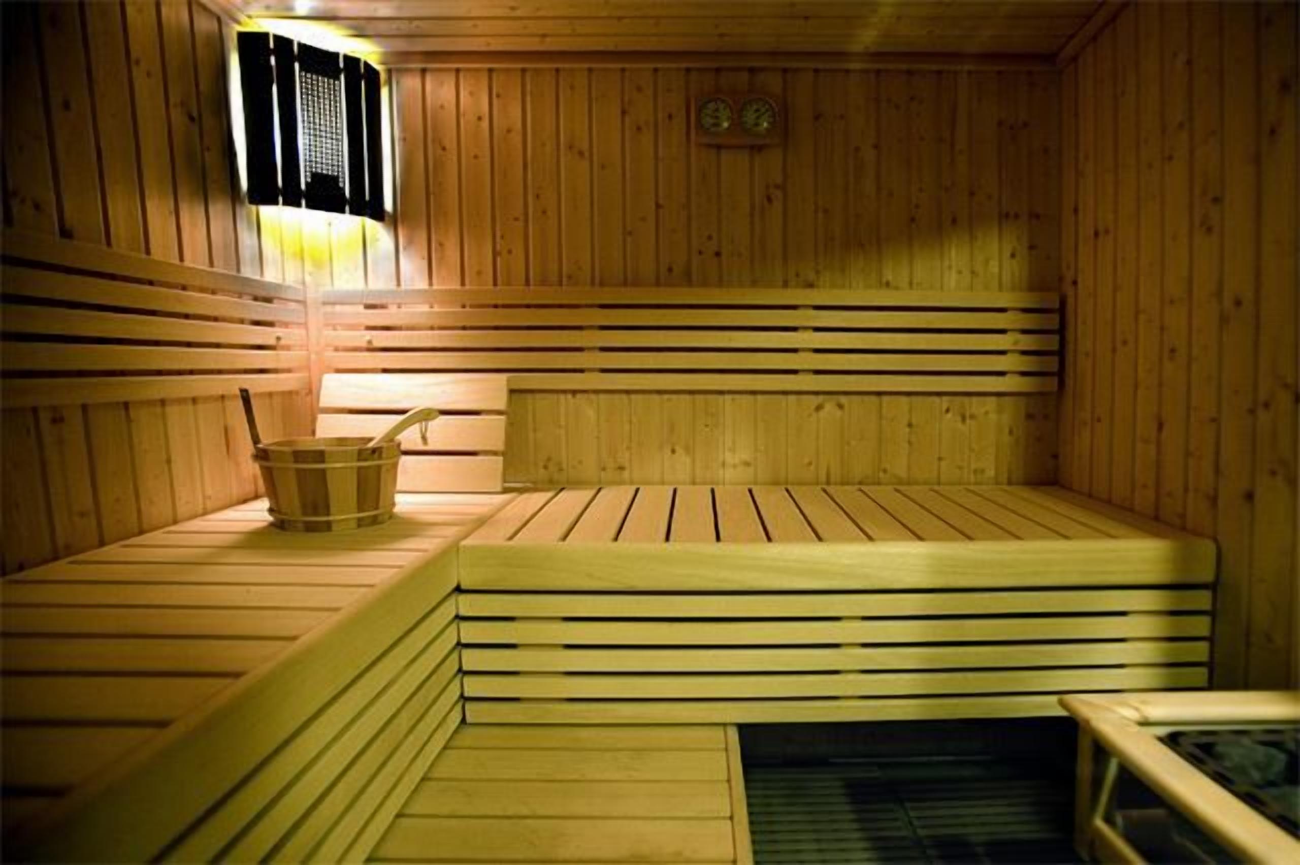 Puisesta laudeseinästä, ämpäristä ja pienestä ikkunasta, jossa on sälekaihtimet, koostuva sauna.