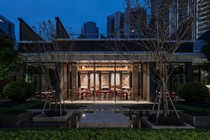 Breakfast, lunch, dinner served; international cuisine, garden views
