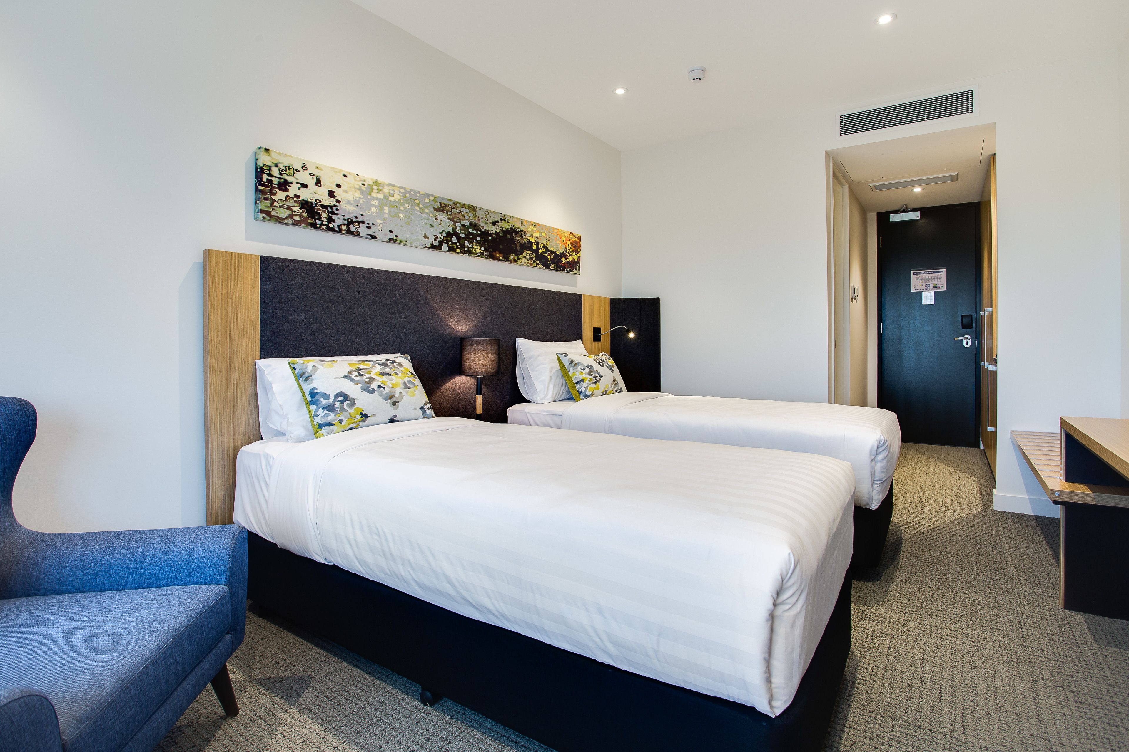 premium bedding, down duvets, pillow-top beds, desk