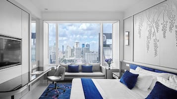 Free minibar, in-room safe, desk, blackout curtains